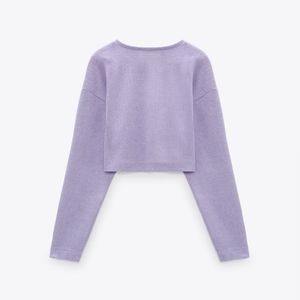 BNWOT Zara Soft Cropped T-shirt  Lilac